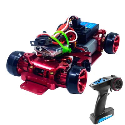 YUAN PLAN RC Drift Car DIY, 1/28 4WD 2.4G Metal Rear Drift Repellent RC Car Transmitter Electric High Speed Remote Control Drift Cars DRZ XRX Mini Z Racing Cars Model RTR for Adults Red