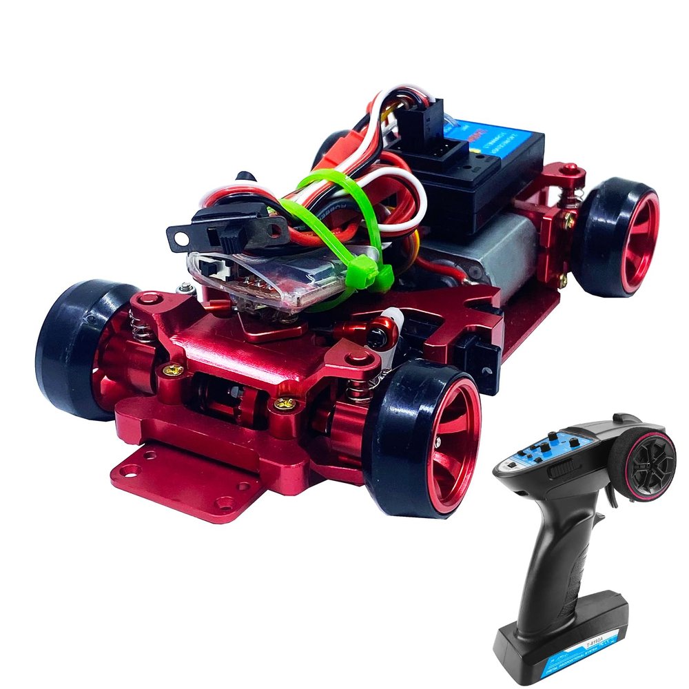 YUAN PLAN RC Drift Car DIY, 1/28 4WD 2.4G Metal Rear Drift Repellent RC Car Transmitter Electric High Speed Remote Control Drift Cars DRZ XRX Mini Z Racing Cars Model RTR for Adults Red