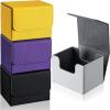 Yookeer 4 Pieces Leather Deck Card Boxes Cards Deck Game Box for Collectible Playing Card Box Compatible with MTG Commander(Black, Purple, Yellow, White,Horizontal) view 1