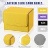 Yookeer 4 Pieces Leather Deck Card Boxes Cards Deck Game Box for Collectible Playing Card Box Compatible with MTG Commander(Black, Purple, Yellow, White,Horizontal) view 4
