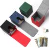 Yookeer 4 Pieces Leather Deck Card Boxes Cards Deck Game Box for Collectible Playing Card Box Compatible with MTG Commander(Black and Red, Green, Blue, Red,Vertical) view 4