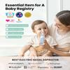GROWNSY Nasal Aspirator for Baby, Electric Nose Aspirator for Toddler, Baby Nose Sucker, Automatic Nose Cleaner with 3 Silicone Tips, Adjustable Suction Level, Music and Light Soothing Function, Blue view 2