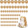 108 Pcs Balls Cake Topper DIY Cupcake Insert Foam Balloons for Cake Baking Wedding Anniversary Birthday Decoration(Gold,Multi Sizes) view 1