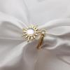 Anxiety Relief Fidget Ring - Adjustable Spinning Flower Moon Star Stackable Jewelry for Women - Moonstone Sun Gold view 4