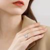 COLORFUL BLING Anxiety Fidget Spinner Ring Fidget Rings for Anxiety Relief Stress Open Adjustable Flower Moon Star Figet Spinning Ring Stackable Ring Fidget Jewelry Women - Moonstone sun Silver view 3