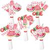 28 Pcs One in a Melon Party Decorations Watermelon Party Decorations Centerpiece Sticks Fruit Watermelon Cutouts Birthday Table Toppers for Summer Baby 1st Birthday Supplies view 1