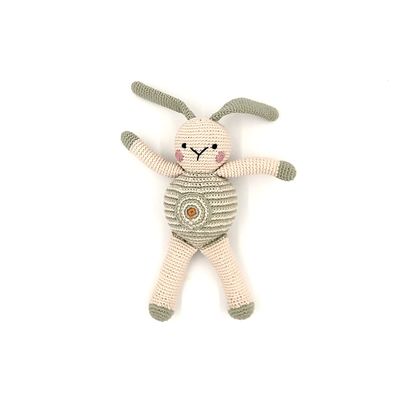 Pebble Fair Trade Handmade Crochet Cotton Motif Bunny - spot