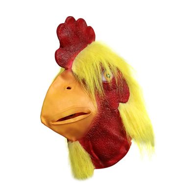 LUOZZY Rooster Mask Halloween Novelty Costume Party Latex Animal head Mask Chicken Cock Cosplay Photo Props - Yellow