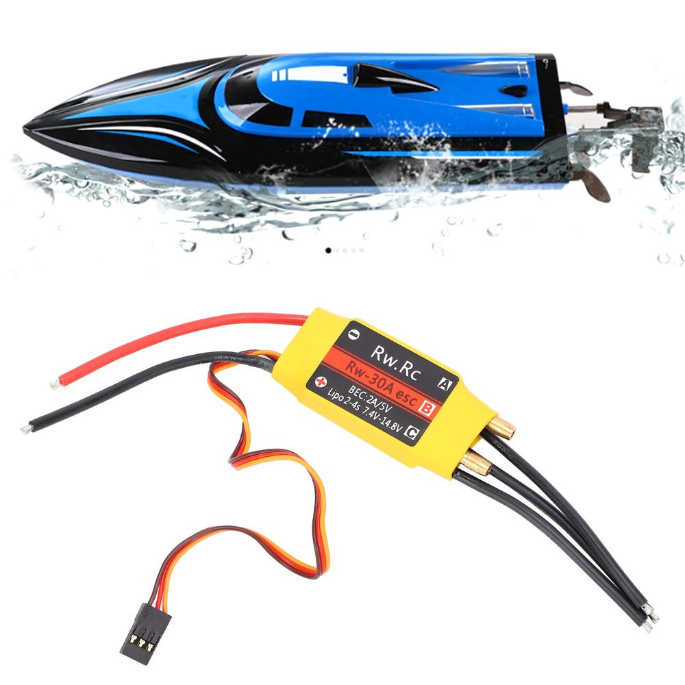 HERCHR 30A ESC Brushless Motor Electric Speed Controller ESC for RC Boat Model