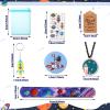 Spakon 84 Pcs Outer Space Party Favors Space Birthday Decorations Tattoos Slap Bracelet Astronaut Pendants Badges Keychains Thank You Cards Gift Bags for Boy Kids Galaxy Birthday Party Supplies view 2