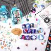 Spakon 84 Pcs Outer Space Party Favors Space Birthday Decorations Tattoos Slap Bracelet Astronaut Pendants Badges Keychains Thank You Cards Gift Bags for Boy Kids Galaxy Birthday Party Supplies view 3