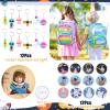Spakon 84 Pcs Outer Space Party Favors Space Birthday Decorations Tattoos Slap Bracelet Astronaut Pendants Badges Keychains Thank You Cards Gift Bags for Boy Kids Galaxy Birthday Party Supplies view 4