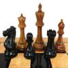 Acacia and Black 4 5/8 Inch King Double Queens Anderssen Staunton Chess Men Set - NO Board or Storage view 1