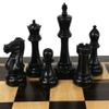 Acacia and Black 4 5/8 Inch King Double Queens Anderssen Staunton Chess Men Set - NO Board or Storage view 4