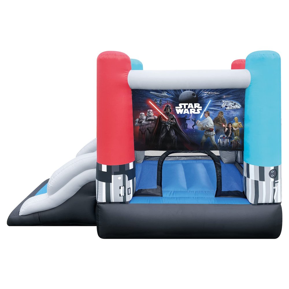 Funormous Star Wars Bounce House with Slide, Indoor Outdoor Darth Vader Inflatable Luke Skywalker Lightsaber Fun Bouncy Castle for Kids Ages 3-8 Years Old