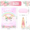 JOARHONAL Pin The Tail on The Unicorn Poster - Unicorn Birthday Party Posters Party Supplies with 24 PCs Horn Stickers and 20'' x 28'' Poster view 2