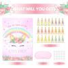 JOARHONAL Pin The Tail on The Unicorn Poster - Unicorn Birthday Party Posters Party Supplies with 24 PCs Horn Stickers and 20'' x 28'' Poster view 3