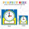 Junkin 25 Pcs Teaching Clock Kit, Learning Clocks for Kids Learning Time with Erasable Surface for Home School Classroom Supplies(Cute Style) view 2
