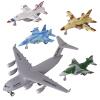 Crelloci 5 Pack Army Airplane Toys Set Military Fighter Jet Die Cast Plane Metal Aircraft Toy, Pull Back Play Vehicle Aircraft Gift for Kids Boys Girls Children 3+ Years Old view 1