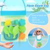 RACPNEL Collapsible Beach Toys for Kids, 3 Pack Foldable Sand Buckets and Shovels Set with Mesh Bag, Silicone Pails for Beach Travel Essentials, Easter Egg Hunt, Sand Toys Molds for Kids and Toddlers view 3