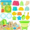RACPNEL Collapsible Beach Toys for Kids, Foldable Sand Bucket and Shovels Set with Mesh Bag, Sand Castle Building Kit, Sandbox Toys, Travel Sand Toys Beach Essentials for Toddlers Age 3-10 view 1
