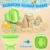 RACPNEL Collapsible Beach Toys for Kids, Foldable Sand Bucket and Shovels Set with Mesh Bag, Sand Castle Building Kit, Sandbox Toys, Travel Sand Toys Beach Essentials for Toddlers Age 3-10 view 2