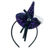 Dzrige Halloween Witch Hat Headband Witch Spider Web Headwear Witch Hat Headpiece Accessories for Halloween Party Cosplay (Purple) view 1