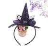 Dzrige Halloween Witch Hat Headband Witch Spider Web Headwear Witch Hat Headpiece Accessories for Halloween Party Cosplay (Purple) view 3