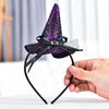 Dzrige Halloween Witch Hat Headband Witch Spider Web Headwear Witch Hat Headpiece Accessories for Halloween Party Cosplay (Purple) view 4