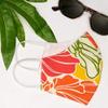 Coradorables Groovy Hibiscus Face Mask poly cotton with cotton lining nose covered oblong shape elastic ear straps view 3