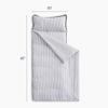 Wake In Cloud - Toddler Nap Mat with Pillow and Blanket, 100% Cotton Fabric, for Kids Boys Girls Ages 3 Plus in Daycare Kindergarten Preschool, Sleeping Bag, Ticking Stripes, Gray, Extra Long view 2