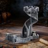 AUSPDICE DND Dice Tower - 36 Step Retro Color Tower for High Randomness in Table Games Like Dungeons and Dragons - Perfect Role Playing Game Gift (Ancient Silver Color) view 1