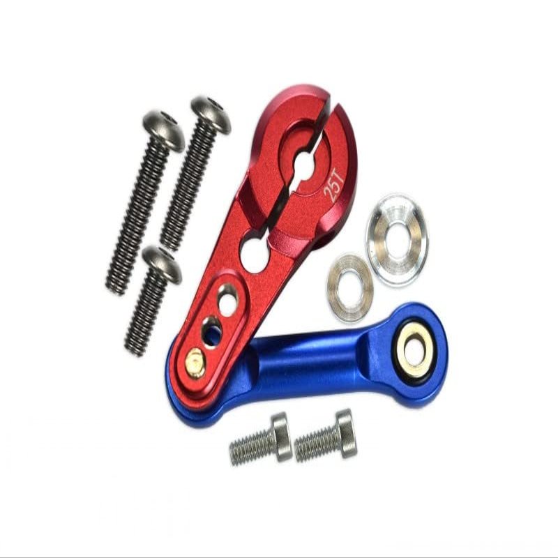 12Pc Set Upgrades Aluminum Tie Rod+25T Servo Horn ARRMA 1/8 KRATON ARA106040T1, ARA106040T2 / Typhon ARA106046 / Talion ARA106048 / Outcast ARA106060 RC Cars by GPM (red)