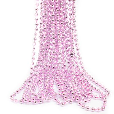 GiftExpress 12 Pcs Baby Pink Beaded Necklace for Gender Reveal Party, Princess Girl Party Favor, Mardi Gras Beads Necklace, Mardi Gras Throws, Metallic Shiny Pink Party Beads Costume Necklaces