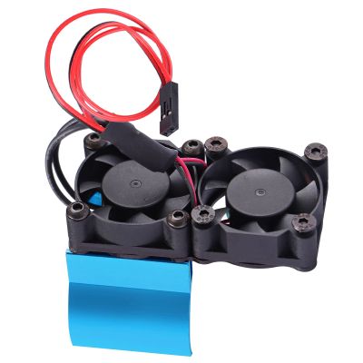 ACEKEEPS 540 550 RC Motor Heatsink with Double Fans for 1/10 Traxxas TRX4 Axial SCX10 90047 D90 RC Crawler (Blue)