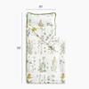 Wake In Cloud - Toddler Nap Mat with Pillow and Blanket, 100% Cotton Fabric, for Kids Girls Ages 3 Plus in Daycare Kindergarten Preschool, Sleeping Bag, Botanical Flowers, Yellow White, Standard view 2