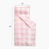 Wake In Cloud - Toddler Nap Mat with Pillow and Blanket, for Kids Boys Girls Ages 3 Plus in Kindergarten Daycare Preschool, Roll Up Sleeping Bag, Gingham Plaid Grid, Light Pink White, Extra Long view 2