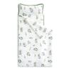 Wake In Cloud - Toddler Nap Mat with Pillow and Blanket, 100% Cotton Fabric, for Kids Girls in Daycare Kindergarten Preschool, Floral Botanical Flowers, White Green, Standard view 1