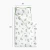 Wake In Cloud - Toddler Nap Mat with Pillow and Blanket, 100% Cotton Fabric, for Kids Girls in Daycare Kindergarten Preschool, Floral Botanical Flowers, White Green, Standard view 2