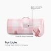 Wake In Cloud - Toddler Nap Mat with Pillow and Blanket, for Kids Boys Girls Ages 3 Plus in Kindergarten Daycare Preschool, Roll Up Sleeping Bag, Gingham Plaid Grid, Light Pink White, Standard view 3