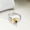 TIGER RIDER Bee Ring for Women 925 Sterling Silver Open Adjuestable Jewelry Gift for Women Bee-2,(7-8) view 2