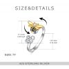 TIGER RIDER Bee Ring for Women 925 Sterling Silver Open Adjuestable Jewelry Gift for Women Bee-2,(7-8) view 4
