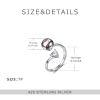 TIGER RIDER Baseball Rings Fidget Spinner Ring Sterling Silver Anxiety Stress Relieving Ring Adjustable Worry Free Band for Women view 4