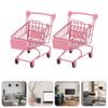 Housoutil 2pcs Mini Shopping Cart Handcart Shopping Trolley Mobile Holder Storage Basket Novelty Storage Container for Birthday Shower Table Centerpiece Decoration view 3