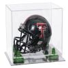Better Display Cases Acrylic Mini - Miniature Football Helmet (not Full Size) Display Case with Clear Case, Green Risers and Mirror Base (V45/A003) view 1