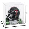 Better Display Cases Acrylic Mini - Miniature Football Helmet (not Full Size) Display Case with Clear Case, Green Risers and Mirror Base (V45/A003) view 2
