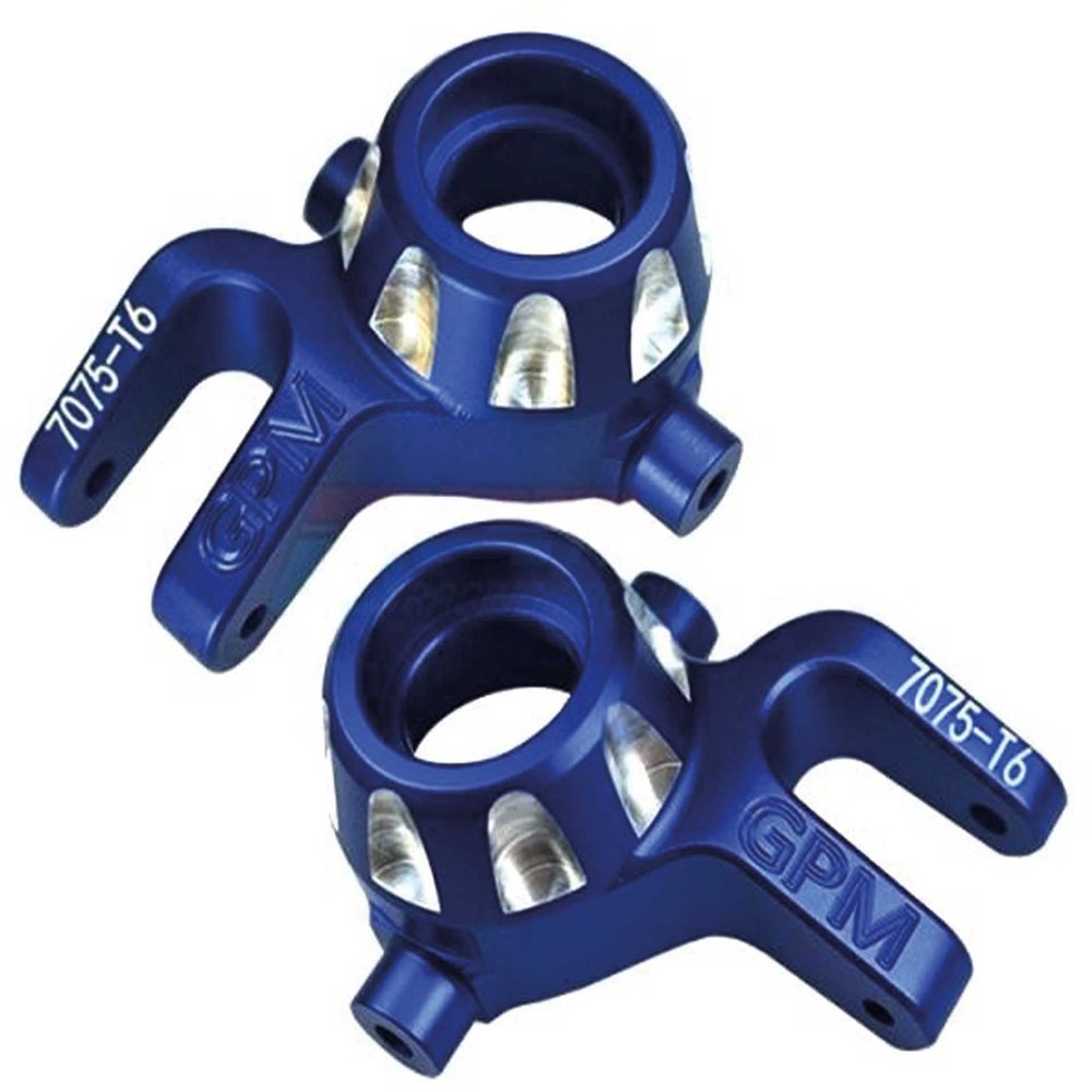 2Pc Set Upgrades Aluminum 7075-T6 Front Knuckle Arms 1/8 4WD Sledge Monster Truck 95076-4 RC Cars by GPM (Blue)