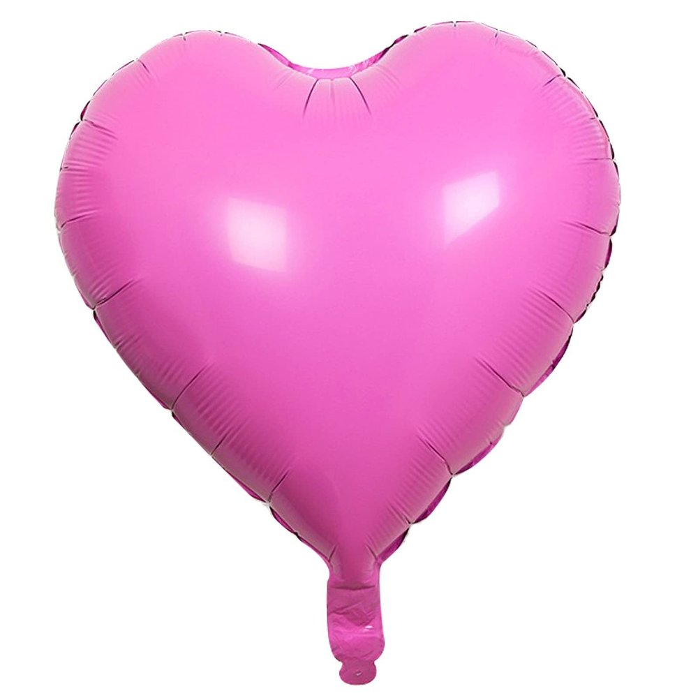 10Pcs Pink Foil Heart Shaped Balloons 18 Inch Bright Pink Heart Balloons For Baby Shower Wedding Valentine Decorations Love Balloons Party Decorations