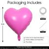 10Pcs Pink Foil Heart Shaped Balloons 18 Inch Bright Pink Heart Balloons For Baby Shower Wedding Valentine Decorations Love Balloons Party Decorations view 2