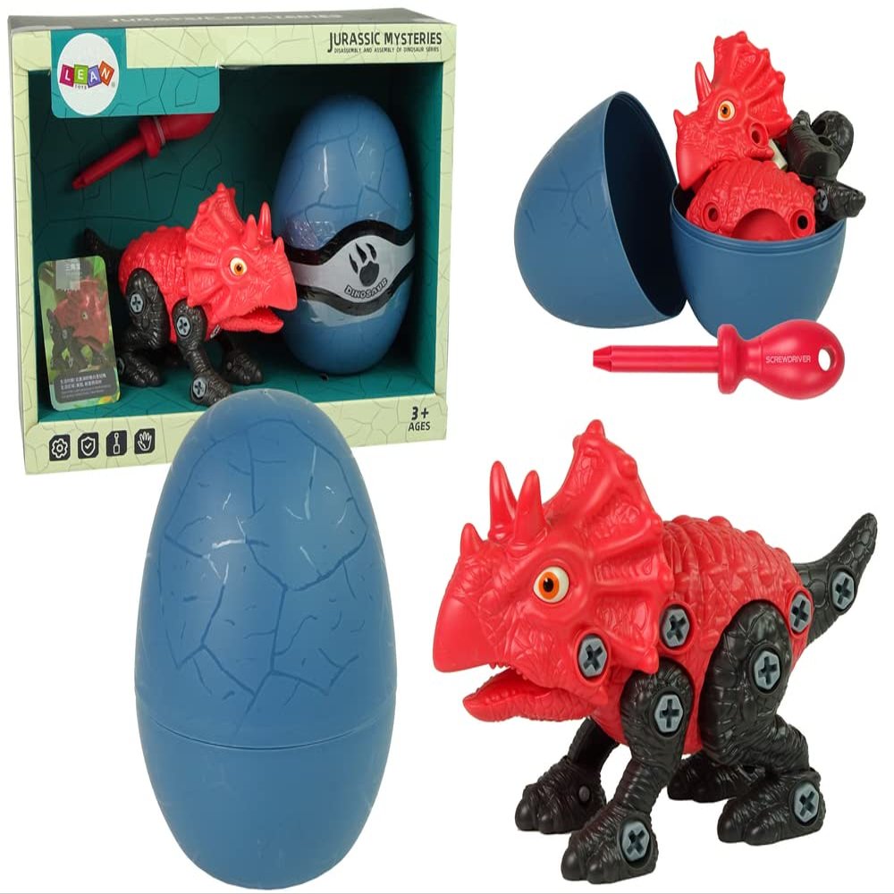 Dinosaur Triceratops Set with Egg DIY Screwdriver